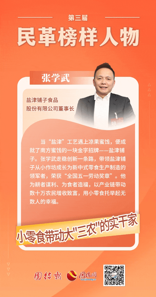 鹽津鋪子董事長張學武榮獲“民革榜樣人物”稱號！